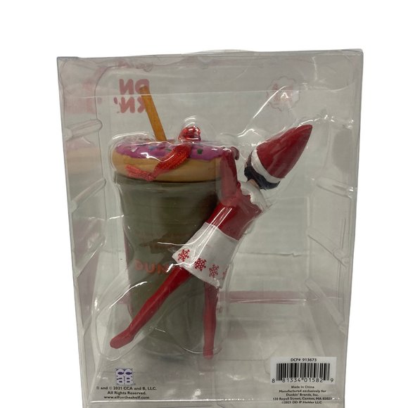 Elf On The Shelf ornament Girl With Donut Coffee Cup Iconic Logo - Picture 3 of 4